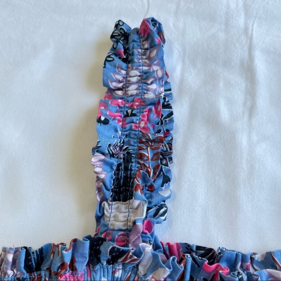 ❤️ Kate Spade Blue Garden Posy Smocked Midi Dress Casual Cotton N3 - Picture 8 of 10